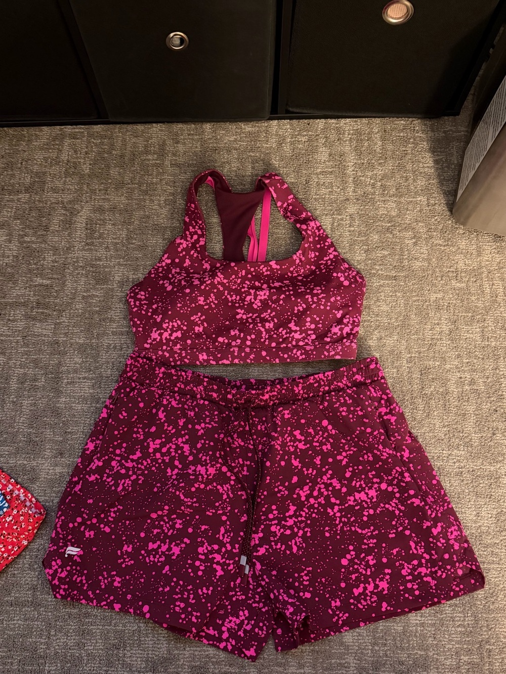 Girls' Pink Splash Print Active Two-Piece Set